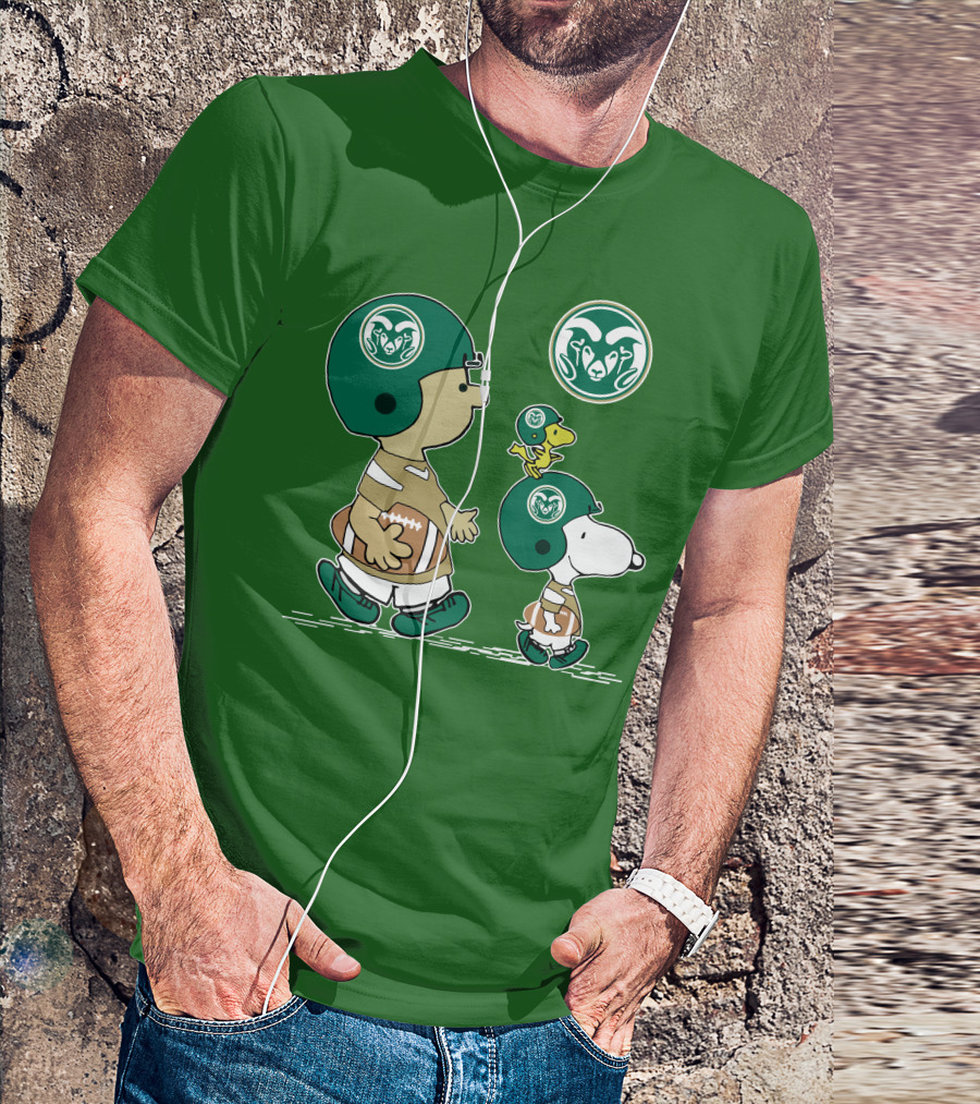 Colorado State Rams Peanuts Snoopy Football Team Characters T-Shirt