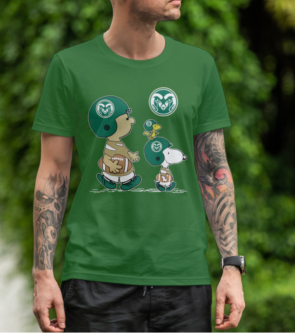 Colorado State Rams Peanuts Snoopy Football Team Characters T-Shirt