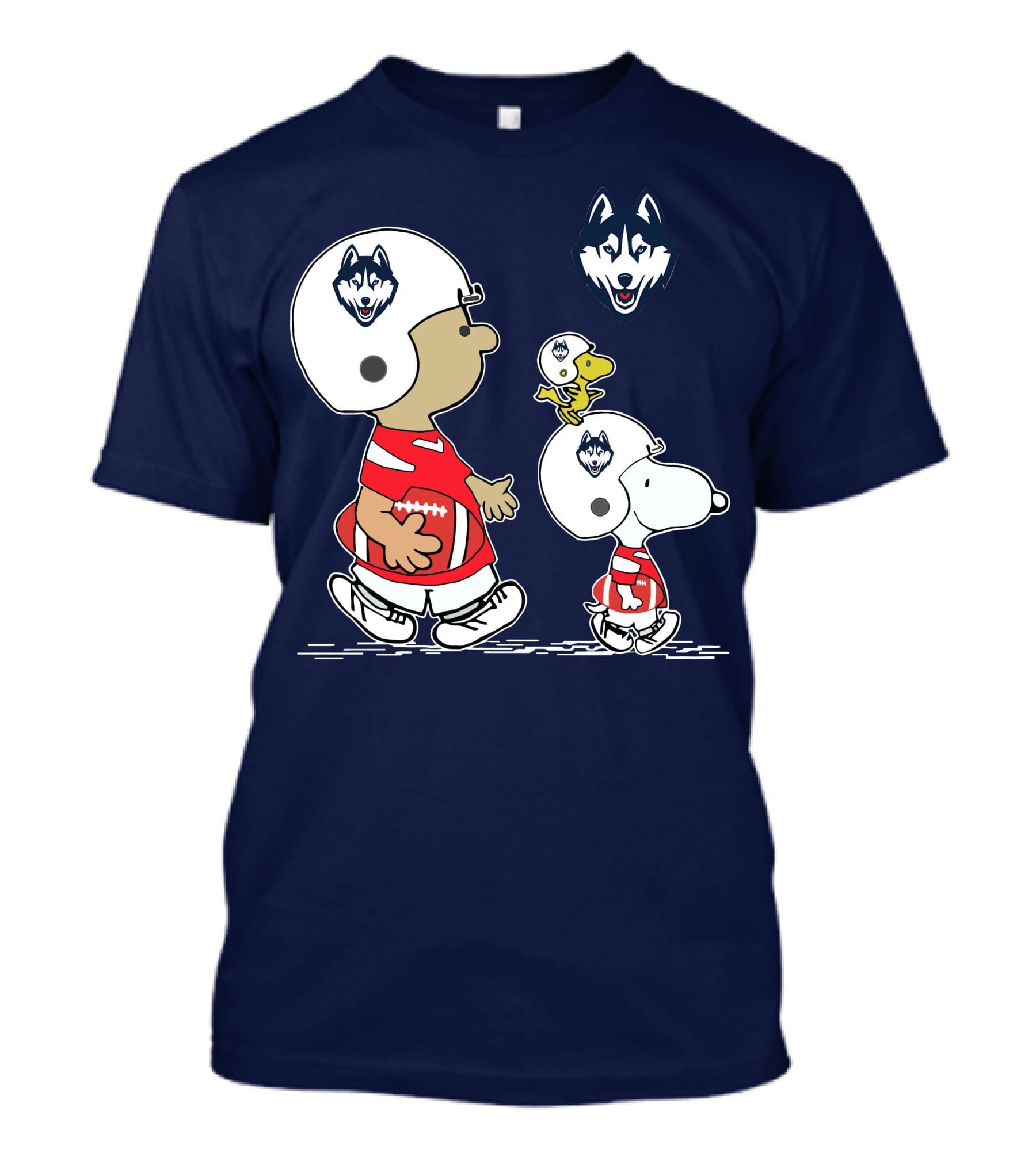 Connecticut Huskies Football Snoopy Woodstock Peanuts T-Shirt