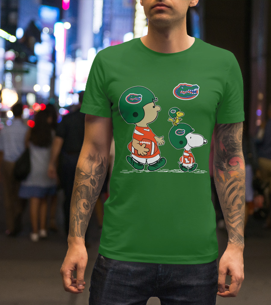Florida Gators Snoopy And Woodstock Football Helmets T-Shirt