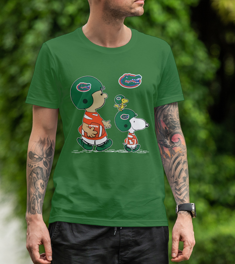 Florida Gators Snoopy And Woodstock Football Helmets T-Shirt