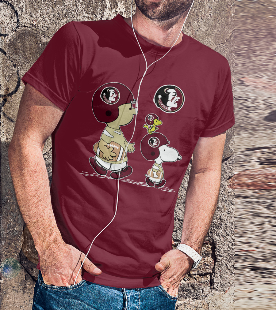FSU Seminoles Snoopy And Woodstock Football Helmet T-Shirt
