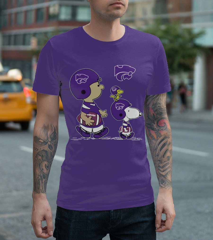 Kansas State Wildcats Snoopy and Woodstock Football Scene T-Shirt
