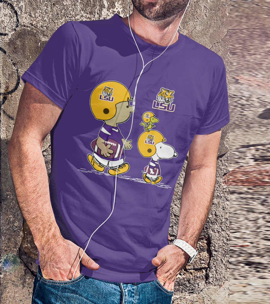 LSU Tigers Snoopy And Woodstock Football Adventure T-Shirt