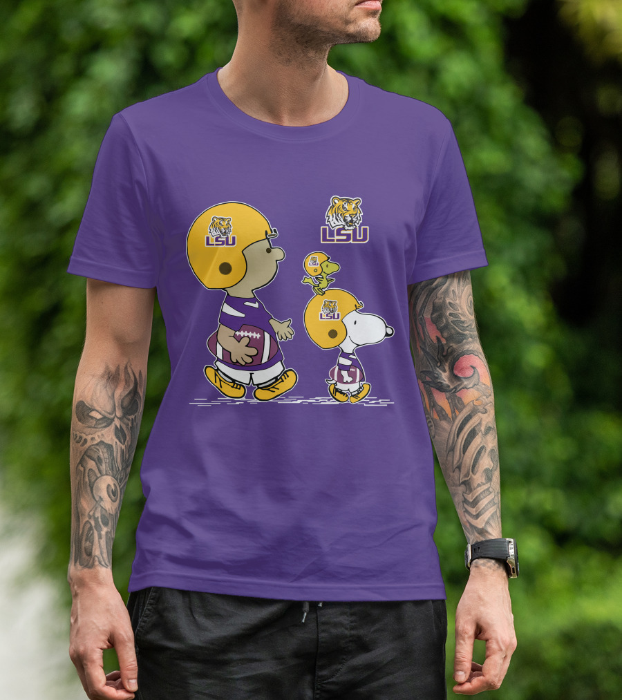LSU Tigers Snoopy And Woodstock Football Adventure T-Shirt