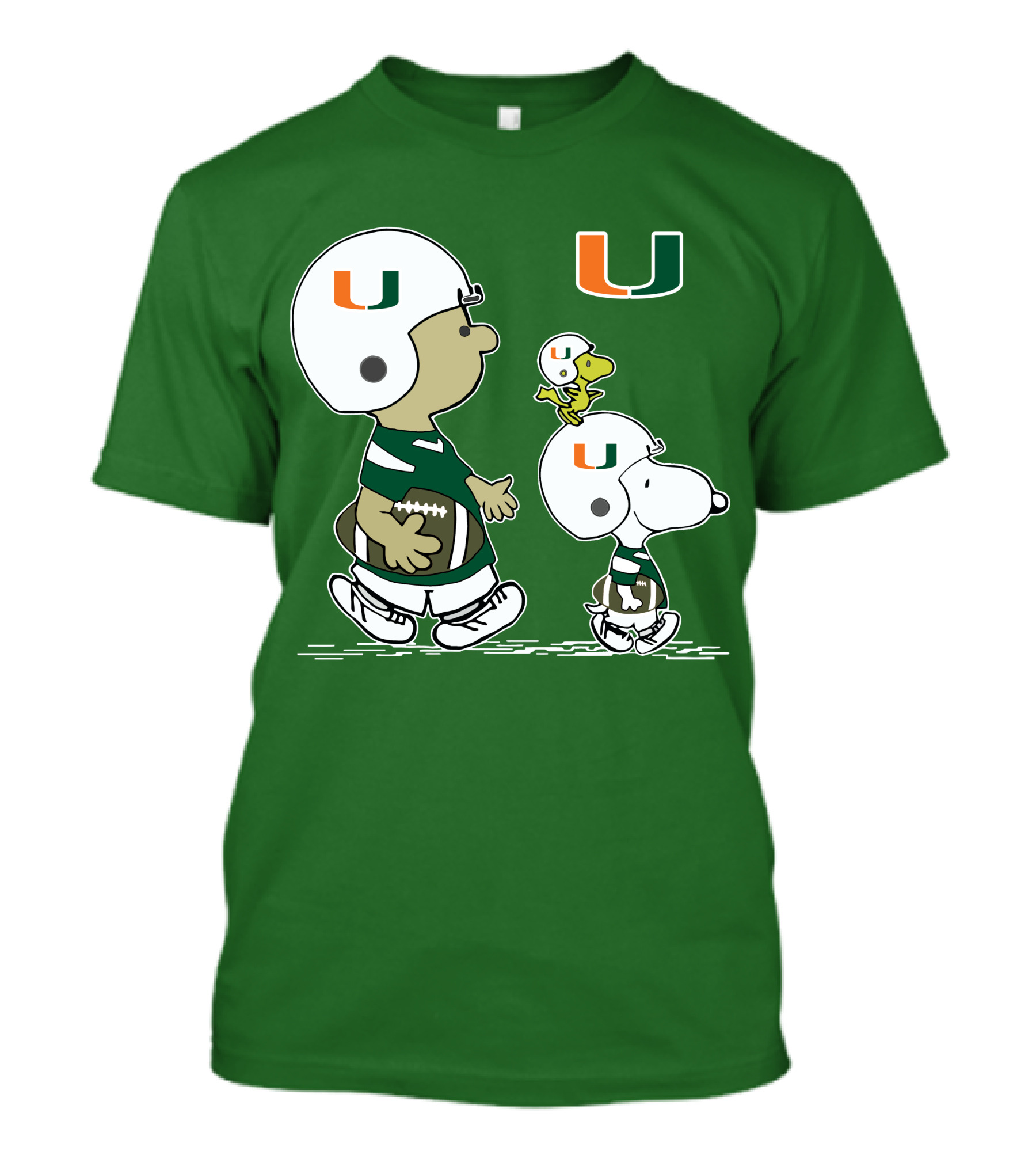 Miami Hurricanes Snoopy And Woodstock Football Helmets Peanuts Comic T-Shirt