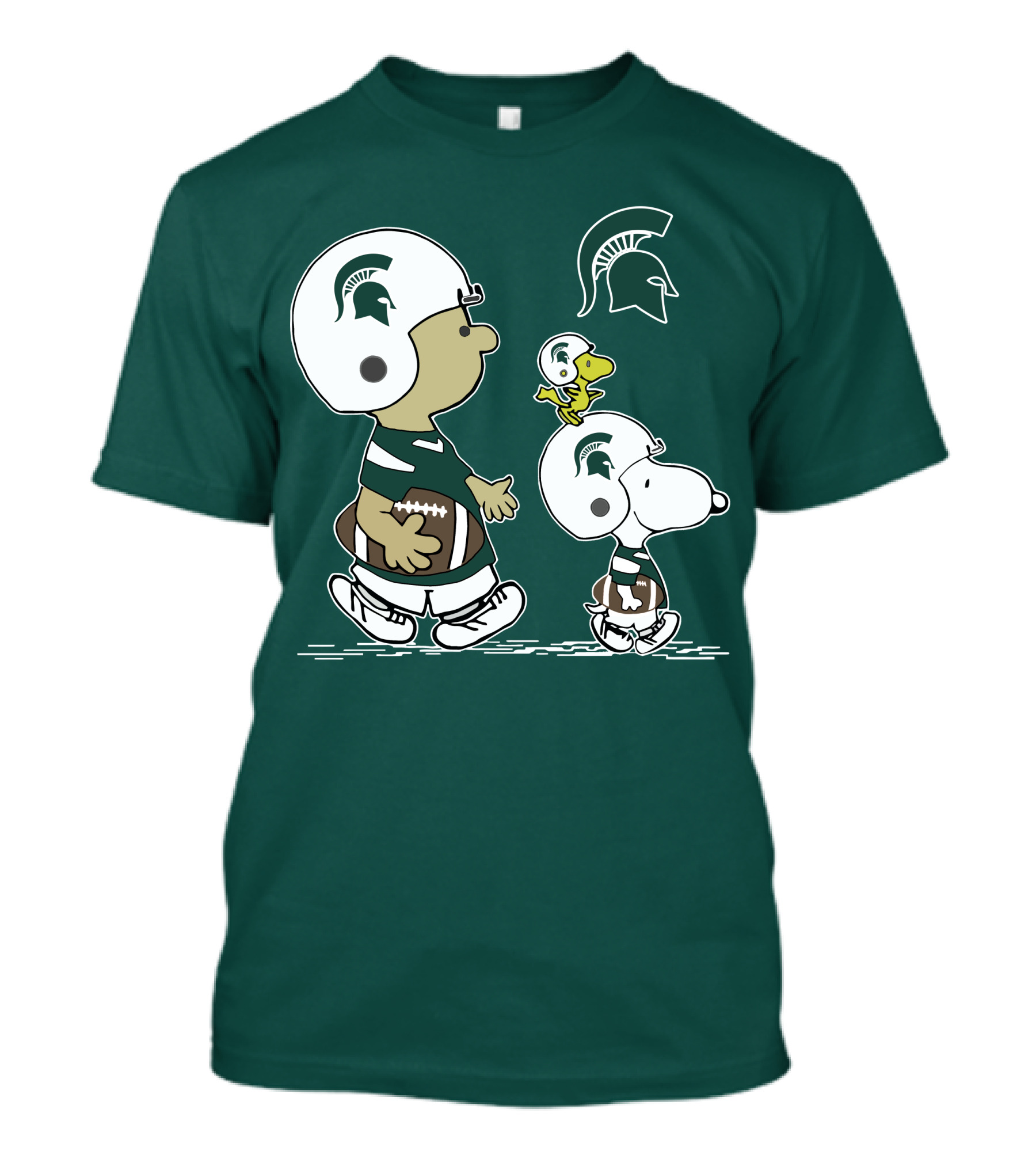 Michigan State Spartans Snoopy And Woodstock Football Gear T-Shirt