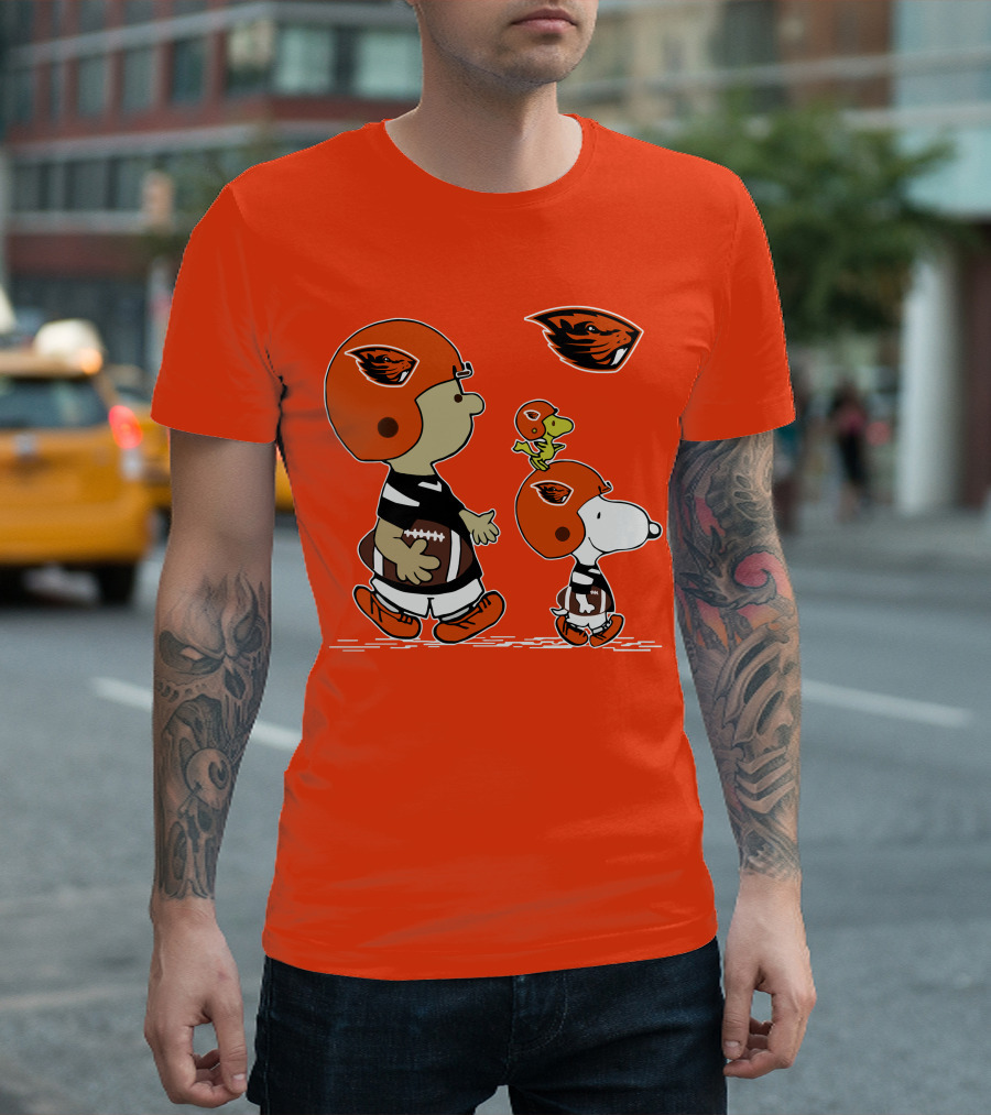 Oregon State Beavers Football Snoopy Woodstock Peanuts Charlie Brown T-Shirt