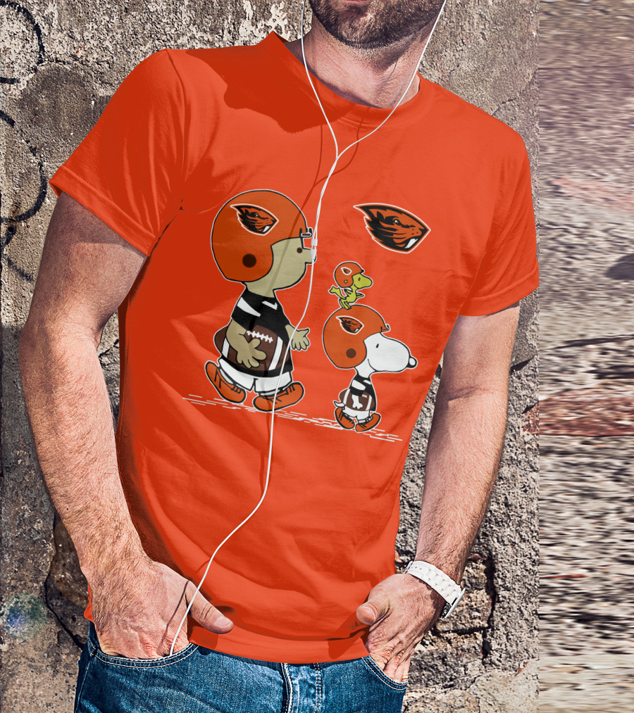 Oregon State Beavers Football Snoopy Woodstock Peanuts Charlie Brown T-Shirt