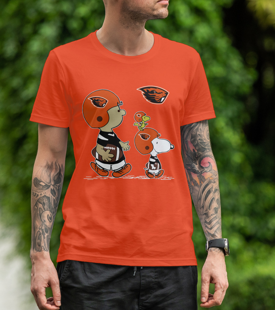 Oregon State Beavers Football Snoopy Woodstock Peanuts Charlie Brown T-Shirt