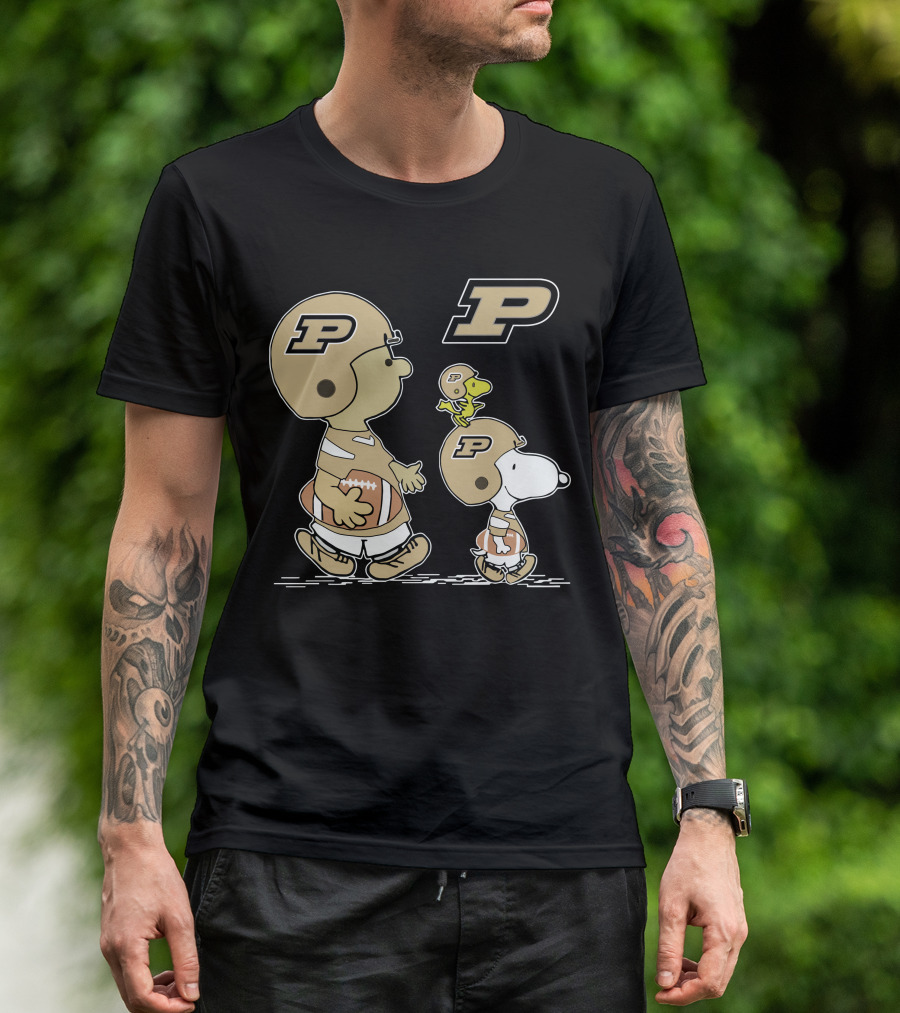 Purdue Football Snoopy And Woodstock Peanuts Collaboration T-Shirt