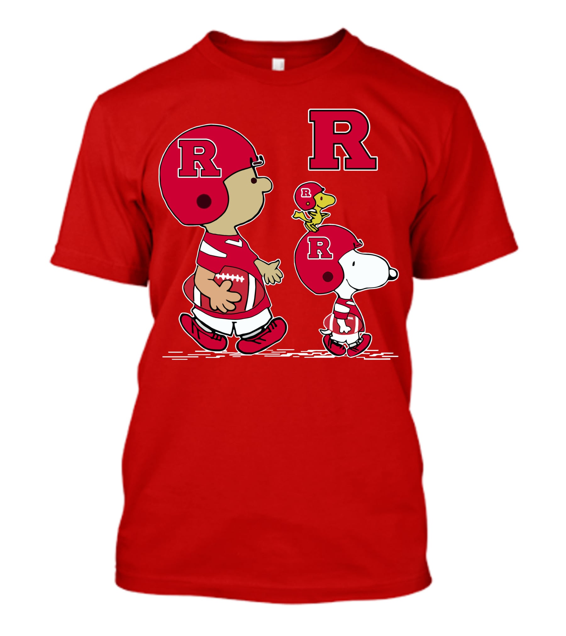Rutgers Peanuts Snoopy Woodstock Football Helmet T-Shirt