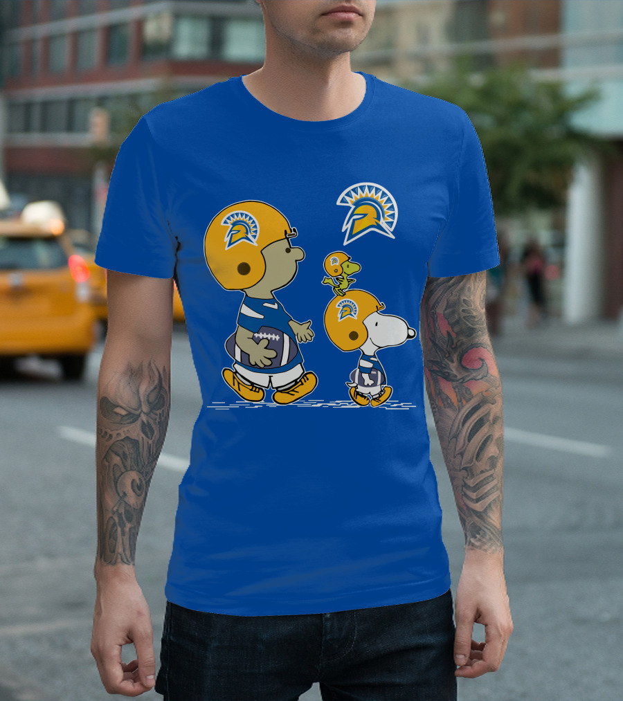 San Jose State Spartans Snoopy Football Peanuts Charlie Brown Woodstock T-Shirt