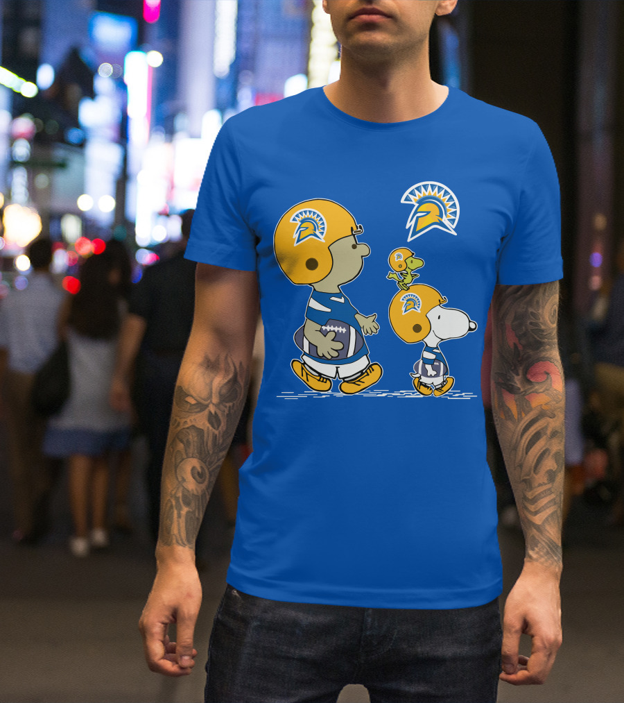 San Jose State Spartans Snoopy Football Peanuts Charlie Brown Woodstock T-Shirt