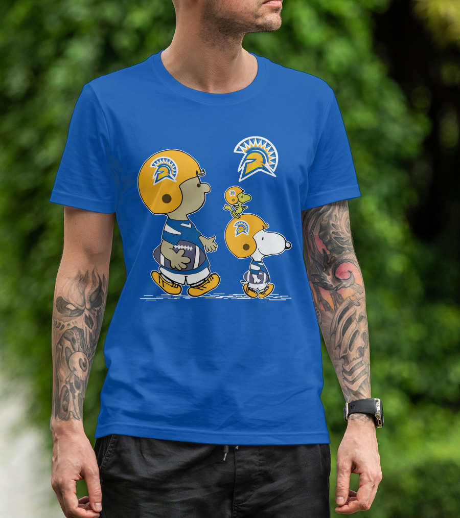 San Jose State Spartans Snoopy Football Peanuts Charlie Brown Woodstock T-Shirt
