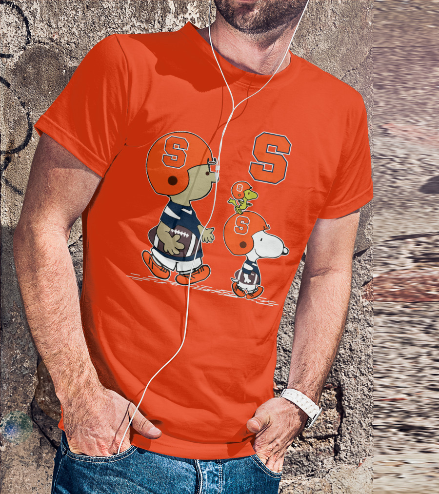 Syracuse Orange Snoopy Football Peanuts Characters T-Shirt