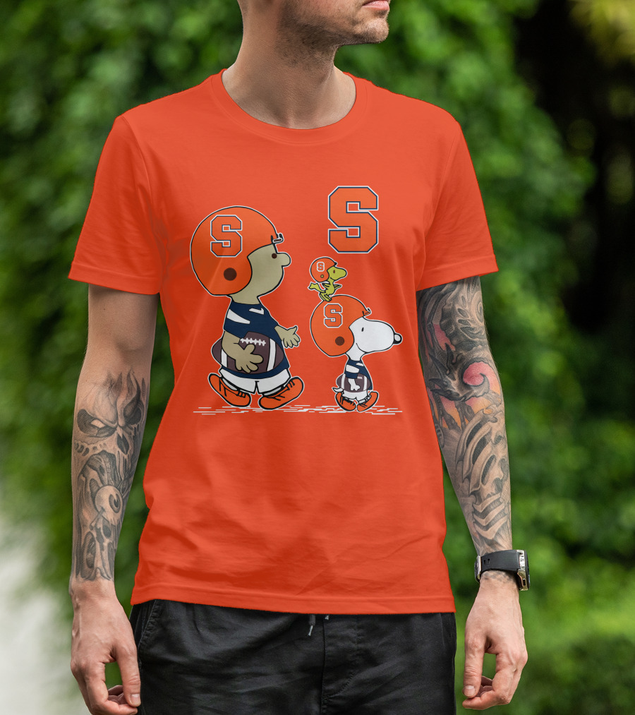 Syracuse Orange Snoopy Football Peanuts Characters T-Shirt