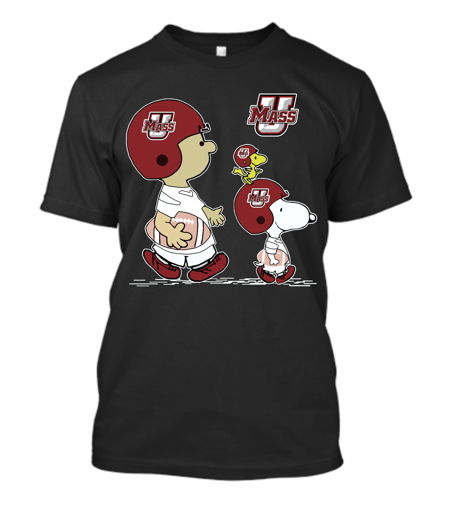 Umass Snoopy And Woodstock Peanuts Football Characters T-Shirt