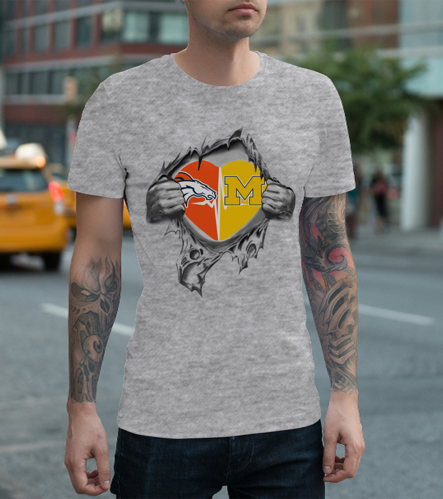 Broncos Michigan Heart Combined Loyalty T-Shirt