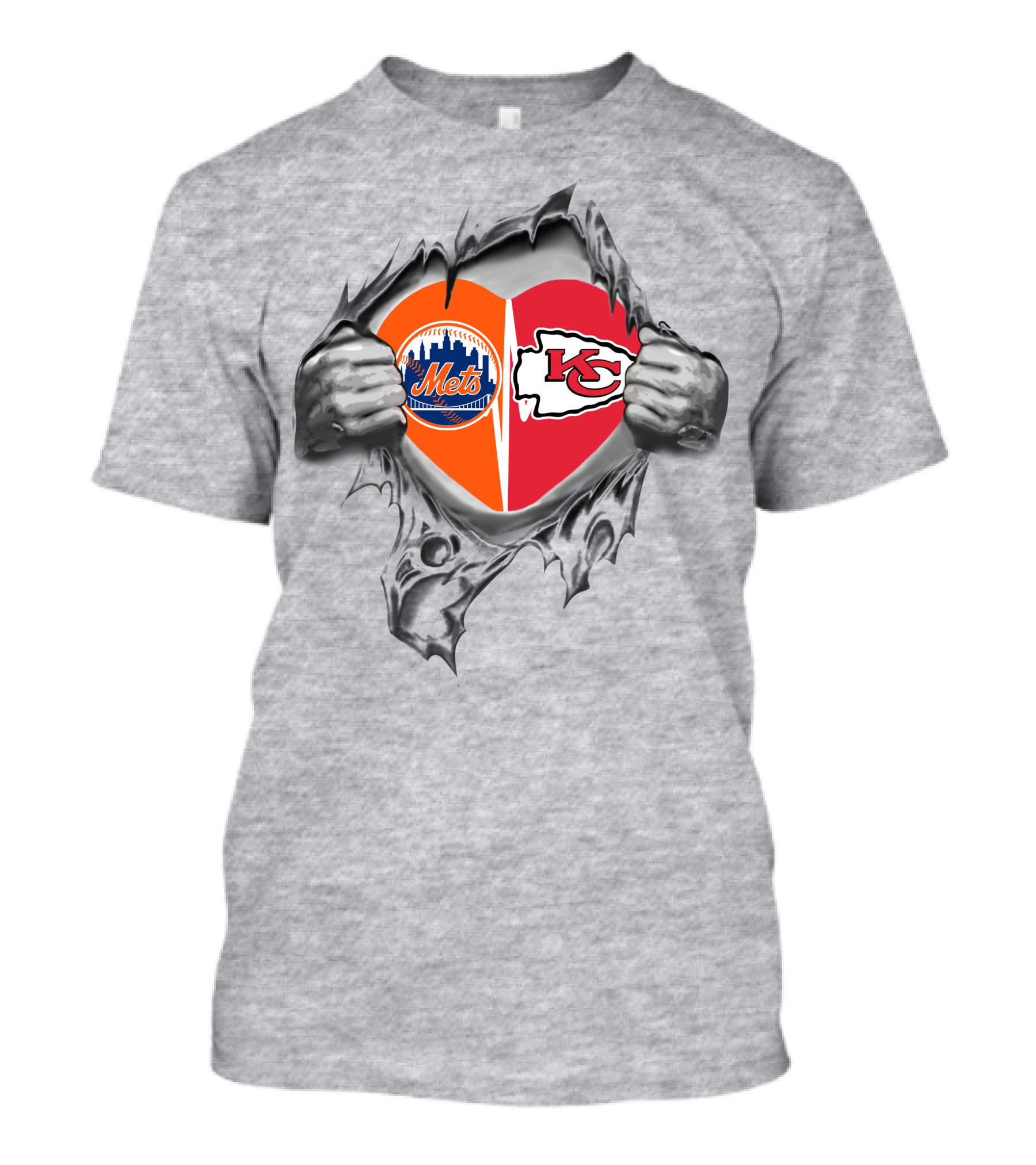 Chiefs Mets Heart Symbol With City Logo And Arrowhead T-Shirt