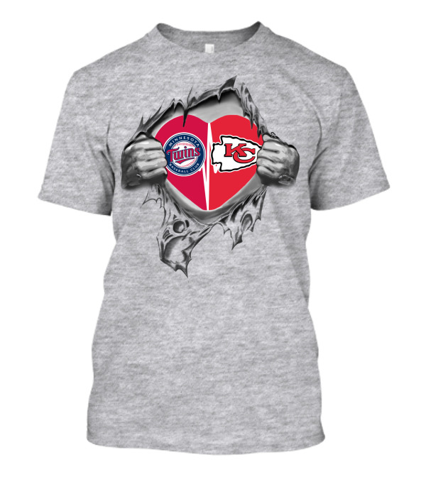 Minnesota Twins Kansas City Chiefs Heart T-Shirt