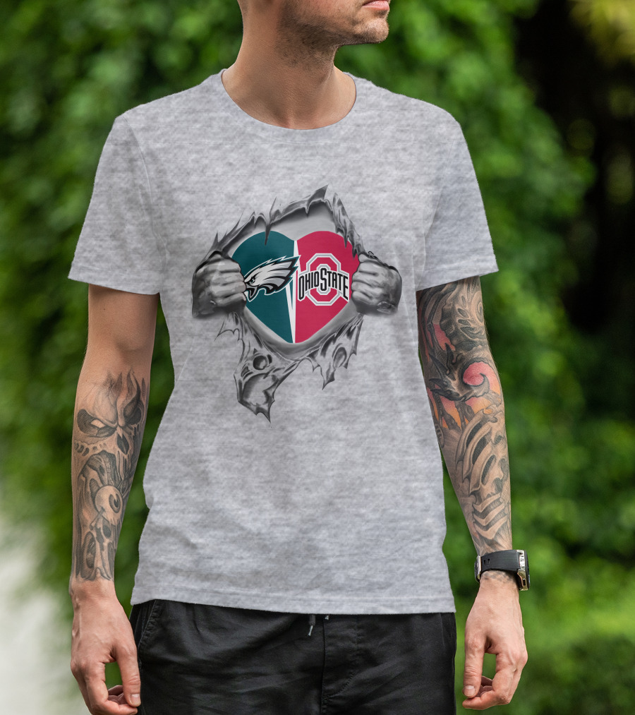 Eagles Ohio State Heart Logo Blend T-Shirt