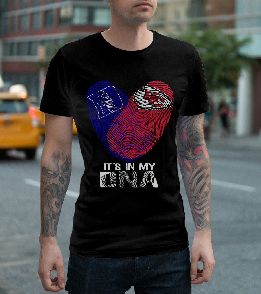Duke Blue Devils Chiefs KC Fingerprint It's In My DNA T-Shirt