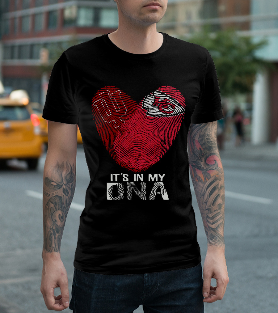 Indiana Hoosiers Chiefs Fingerprint Heart It's In My DNA T-Shirt