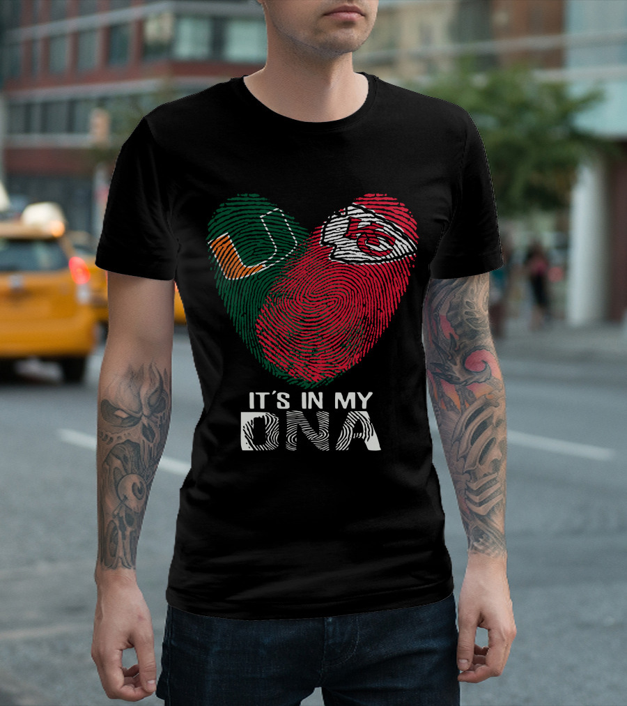 Miami Hurricanes Chiefs It's In My DNA Fingerprint T-Shirt
