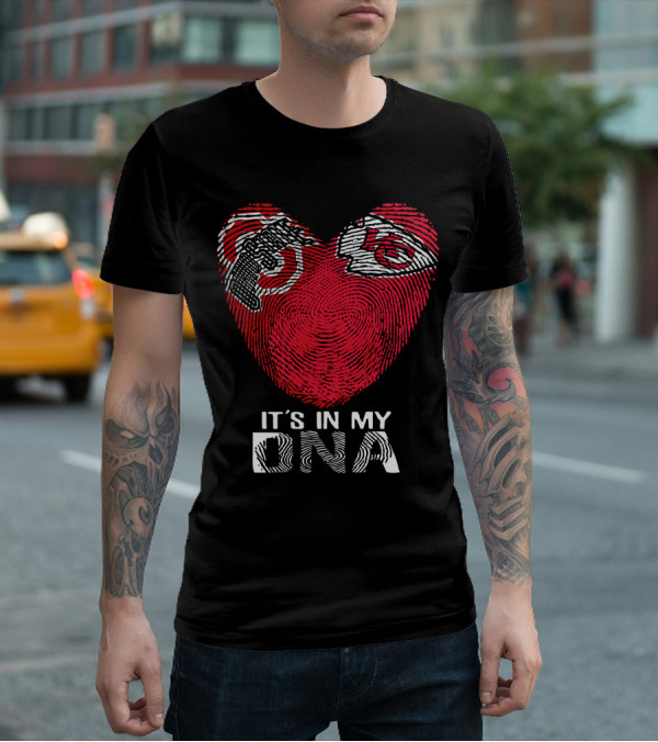 It's In My DNA Ohio State Chiefs Fingerprint Heart T-Shirt