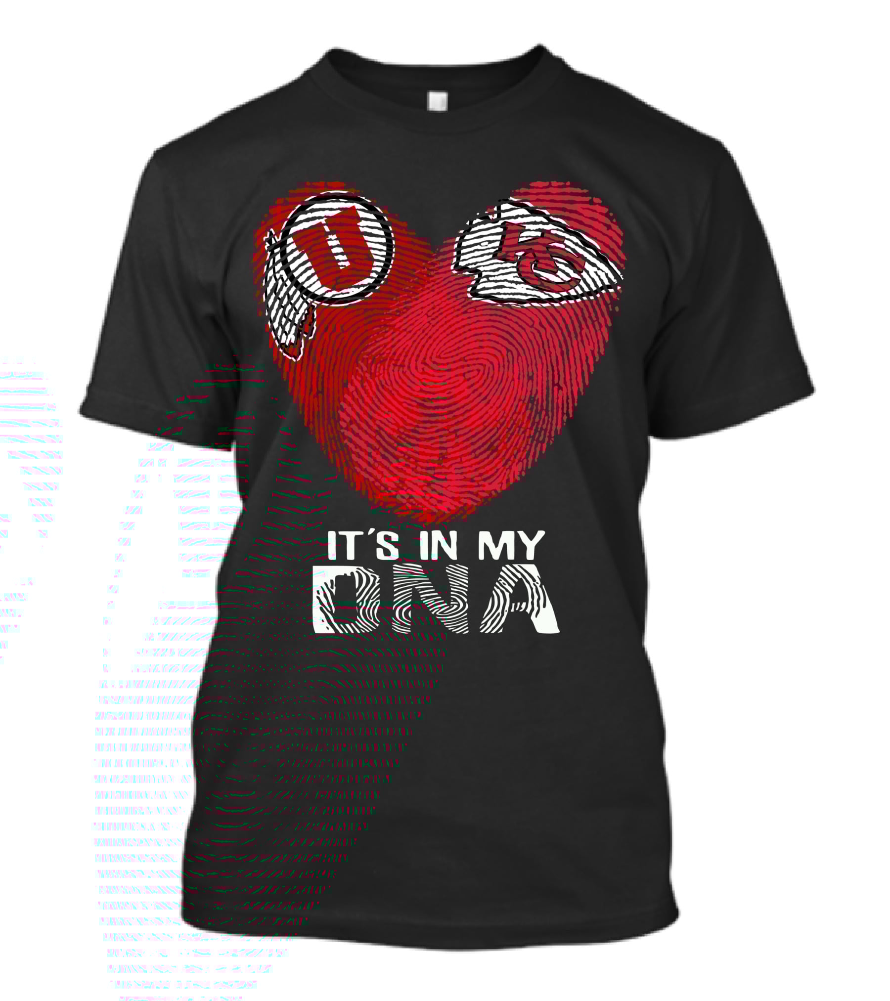 Utah Utes KC Chiefs It's In My DNA Fingerprint Heart T-Shirt