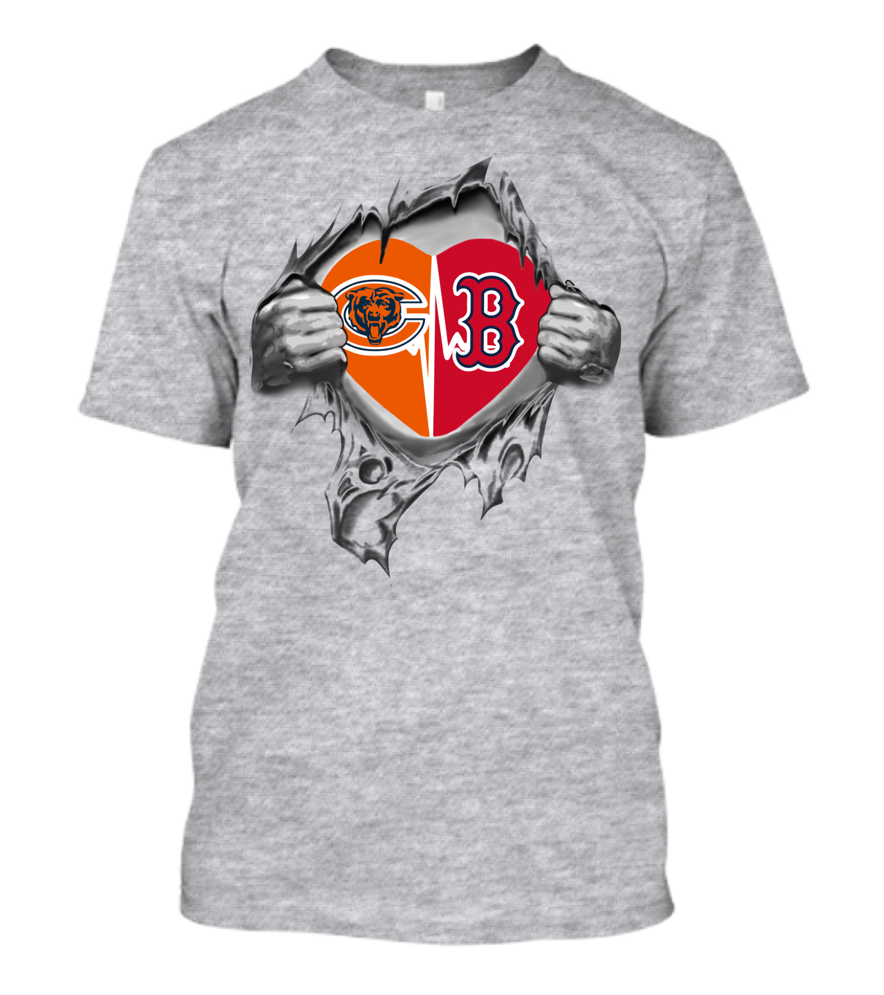 Bears Redsox Heart Logo Opening T-Shirt