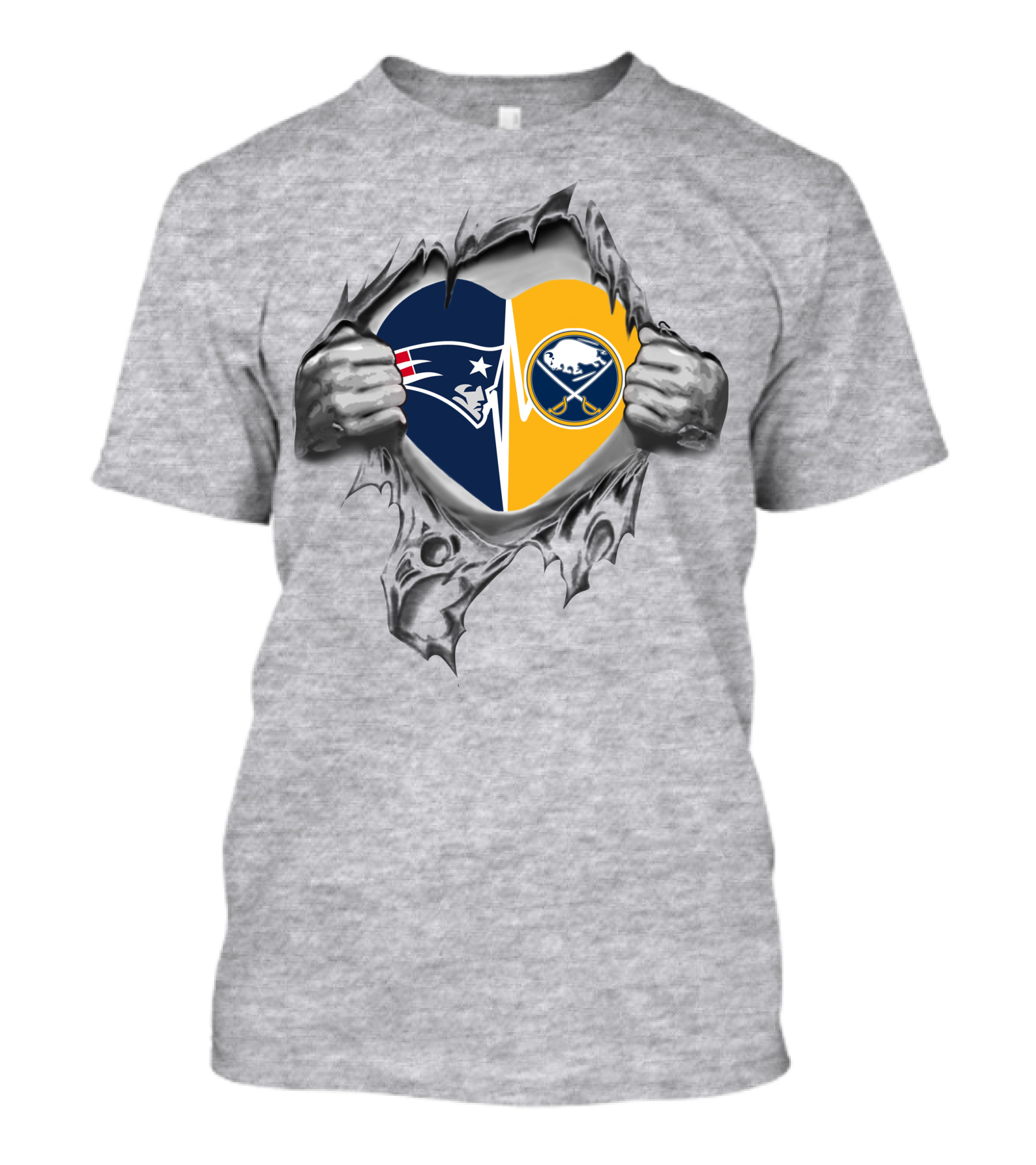 Patriots Sabres Heart Logo T-Shirt