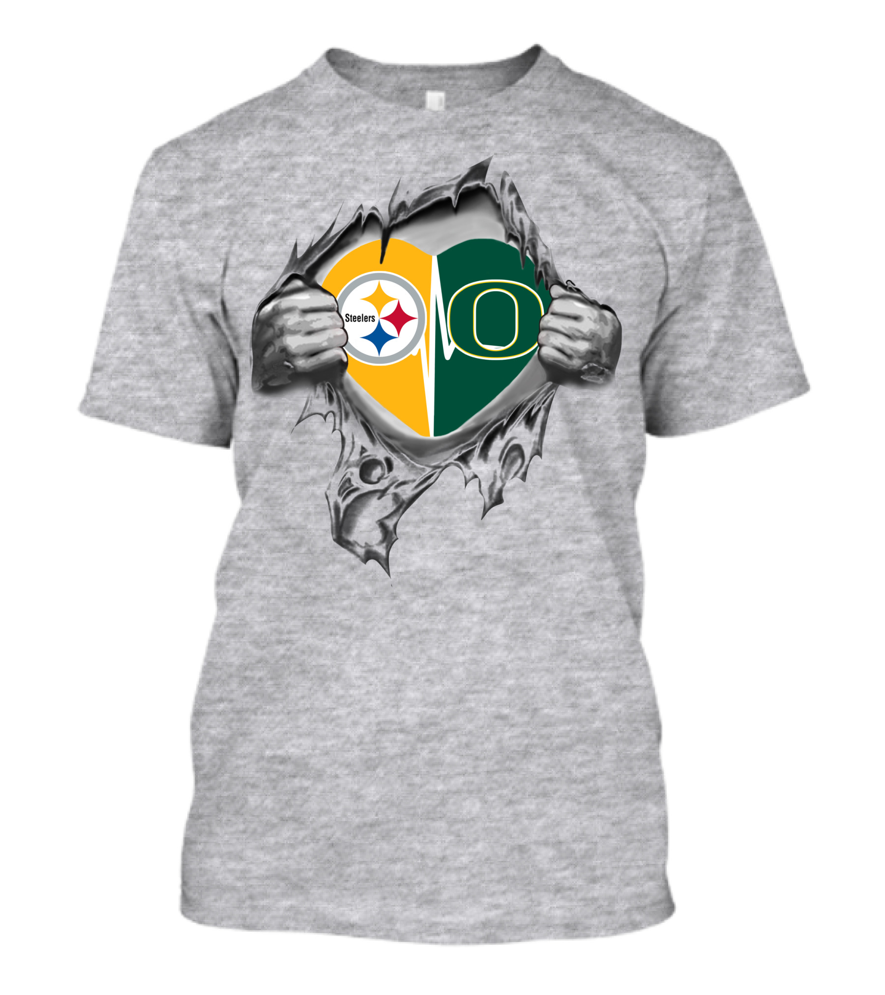 Steelers Heart With Oregon Ducks Logo In My Heart T-Shirt
