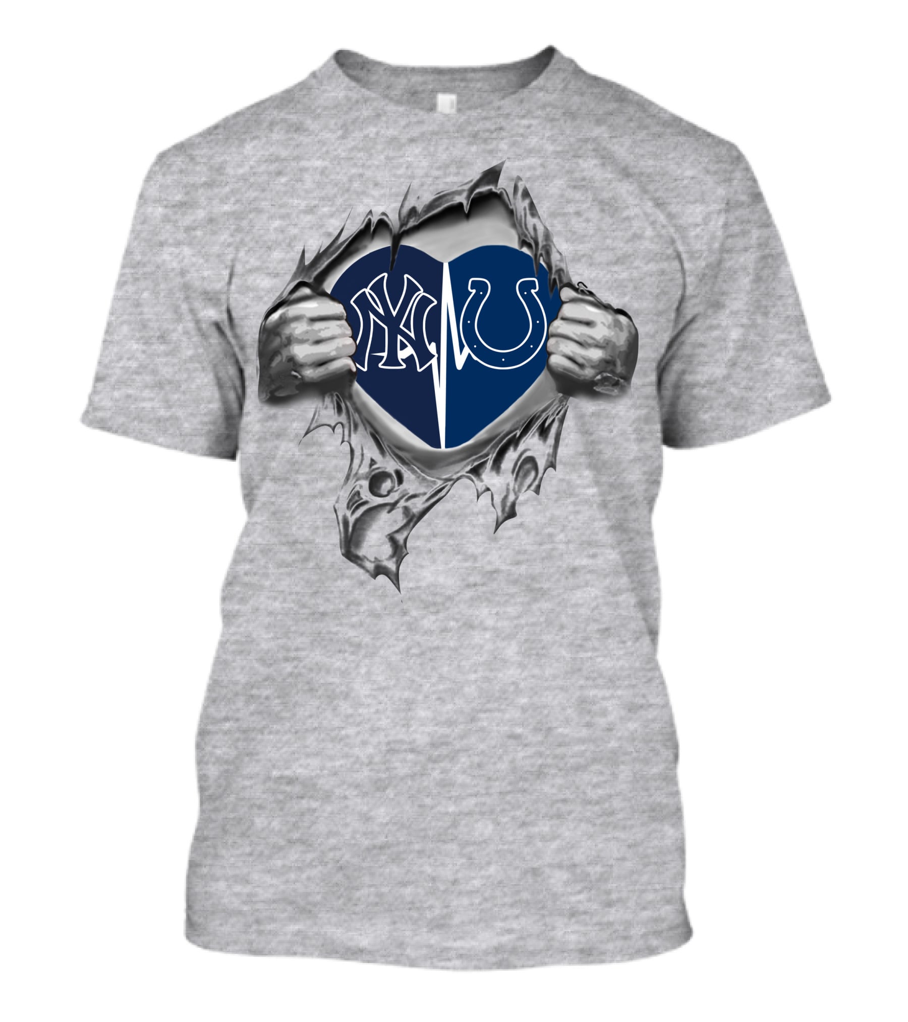 Colts Yankees Heart Blue Logo T-Shirt