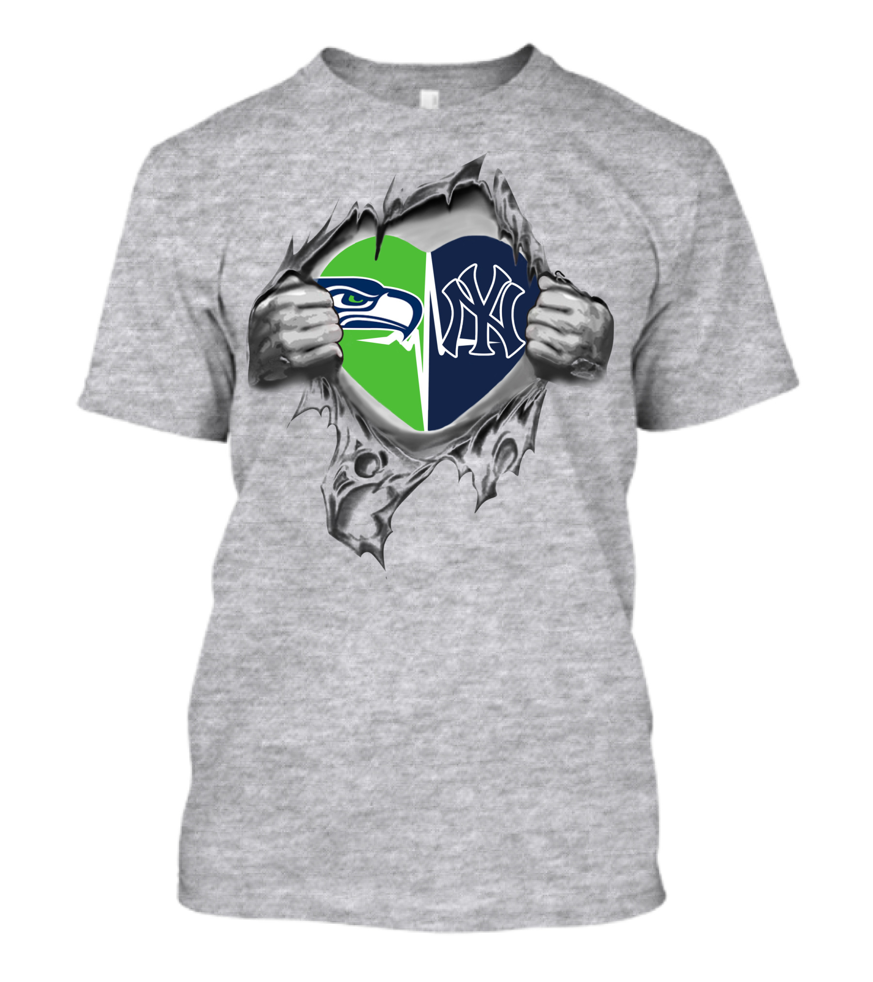 Seahawks Yankees Heart Icons T-Shirt