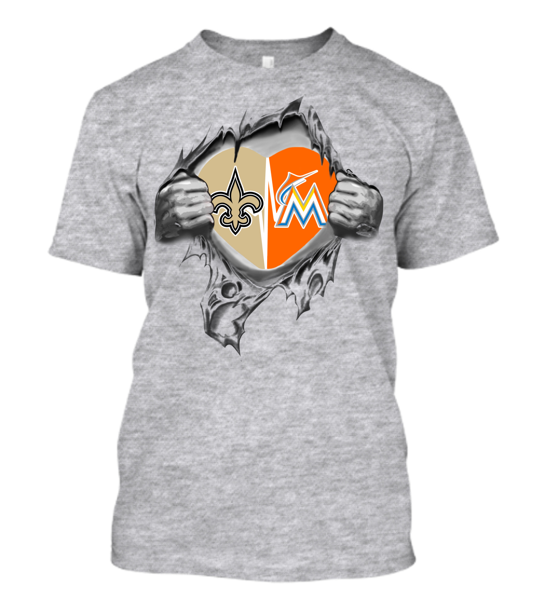 Saints And Marlins Heart Tear T-Shirt