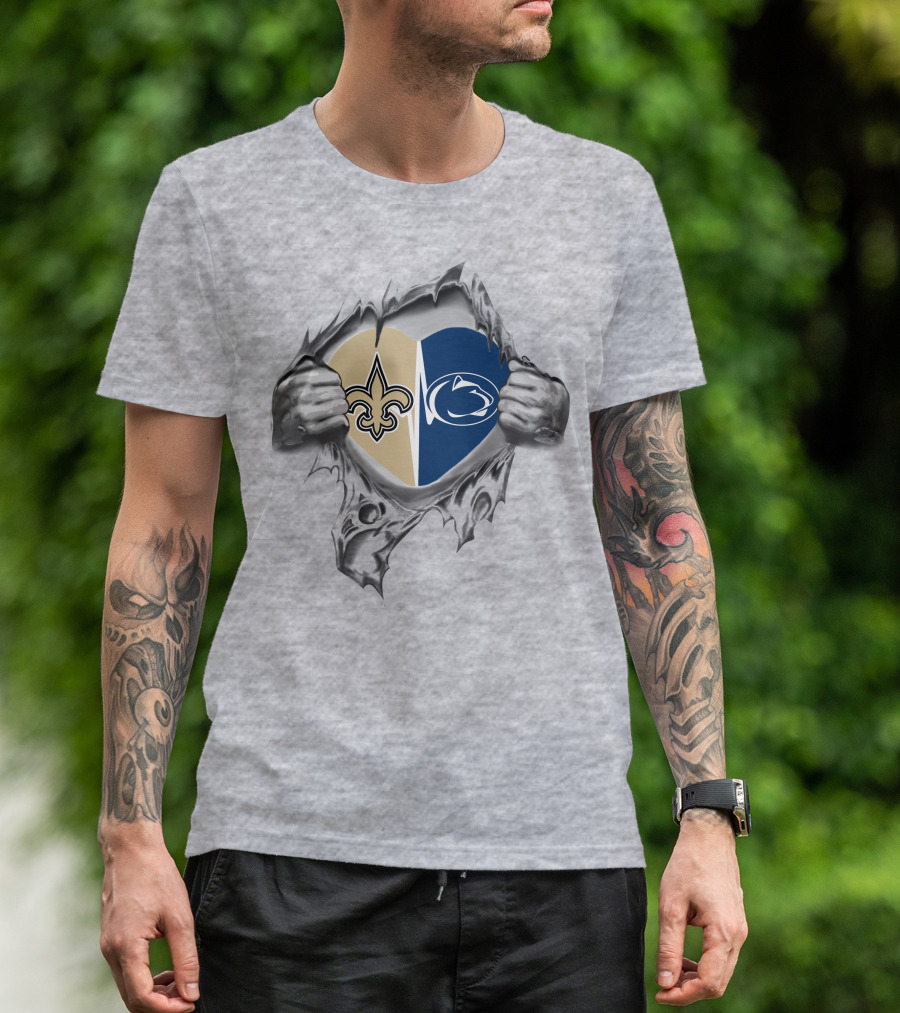 Saints And Penn State Heart T-Shirt