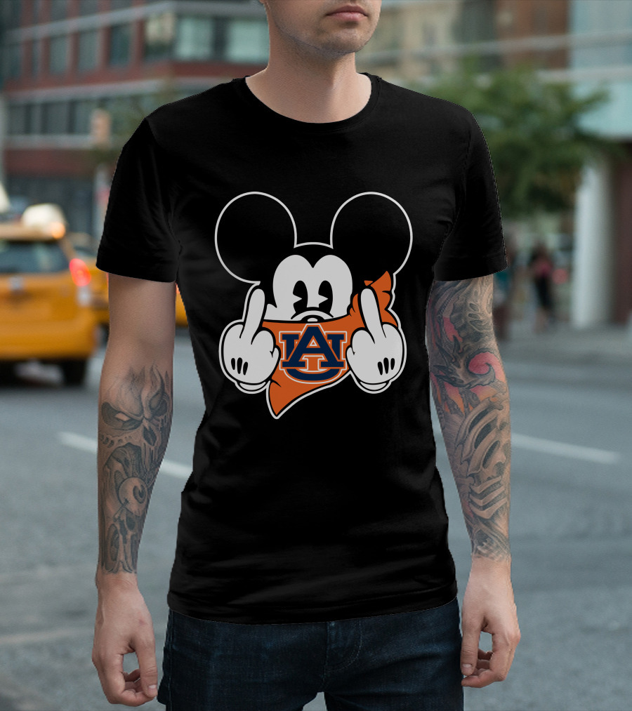 Auburn Tigers Mickey Mouse Logo Gesture T-Shirt