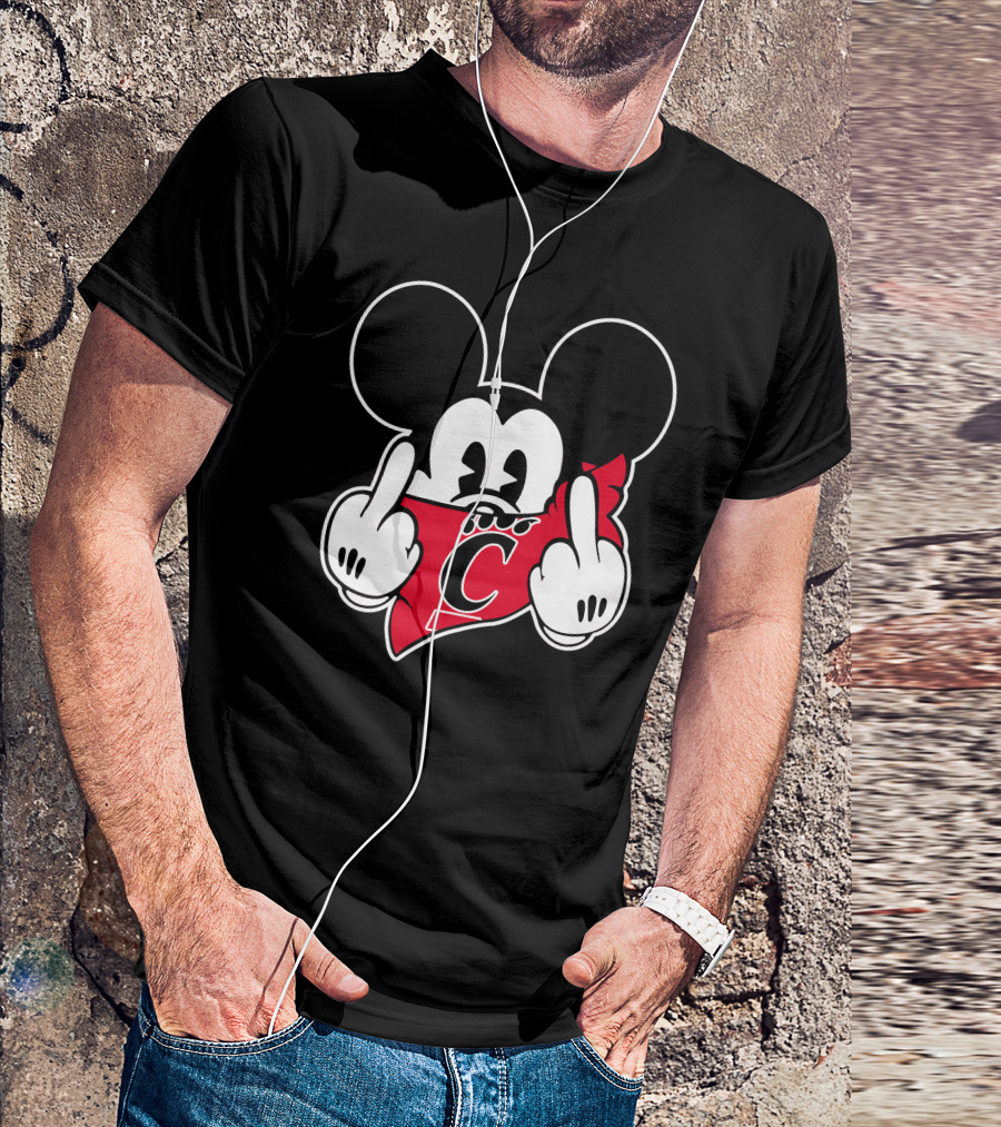 Cincinnati Bearcats Mickey Gesture Rebel Fan T-Shirt