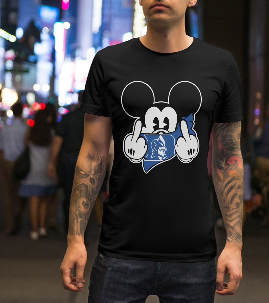 Duke Blue Devils Mickey Middle Finger T-Shirt