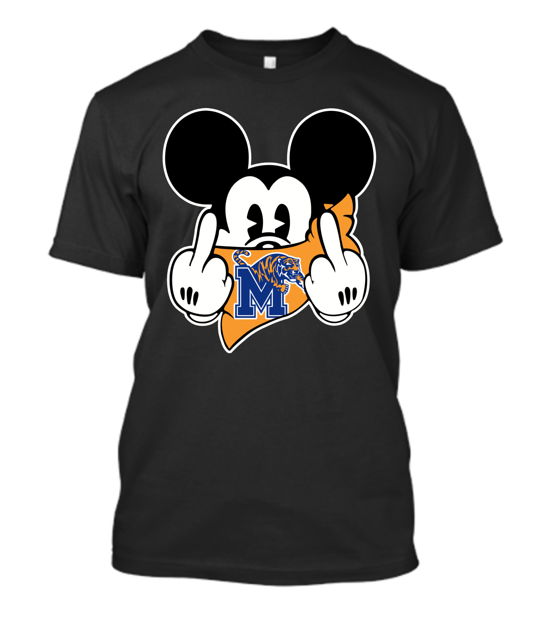 Memphis Tigers Mickey Mouse Logo Bandana Gesture T-Shirt