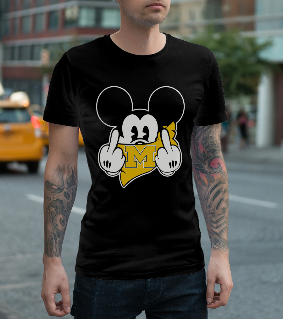 Michigan Wolverines Middle Finger Mickey T-Shirt