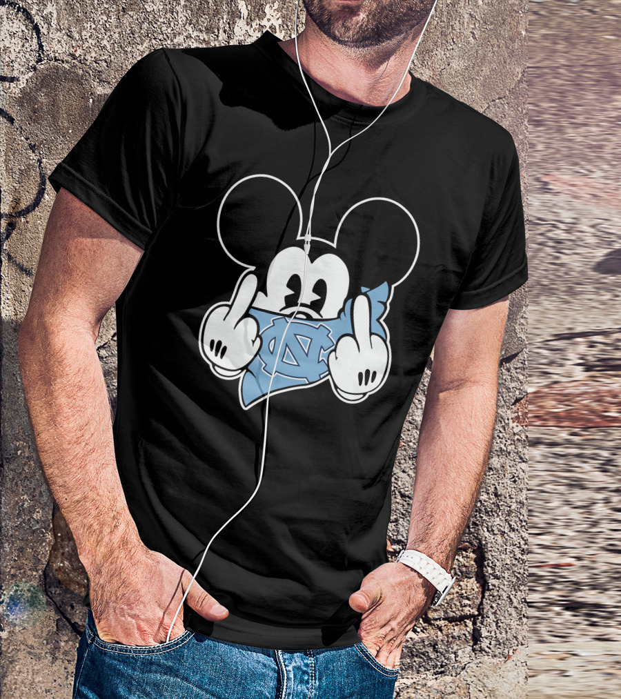 North Carolina Tar Heels Mickey Middle Finger T-Shirt