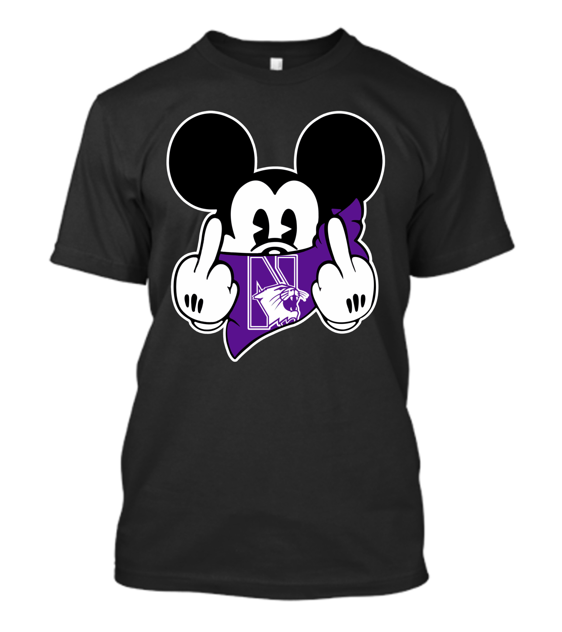 Northwestern Wildcats Mickey Middle Fingers T-Shirt