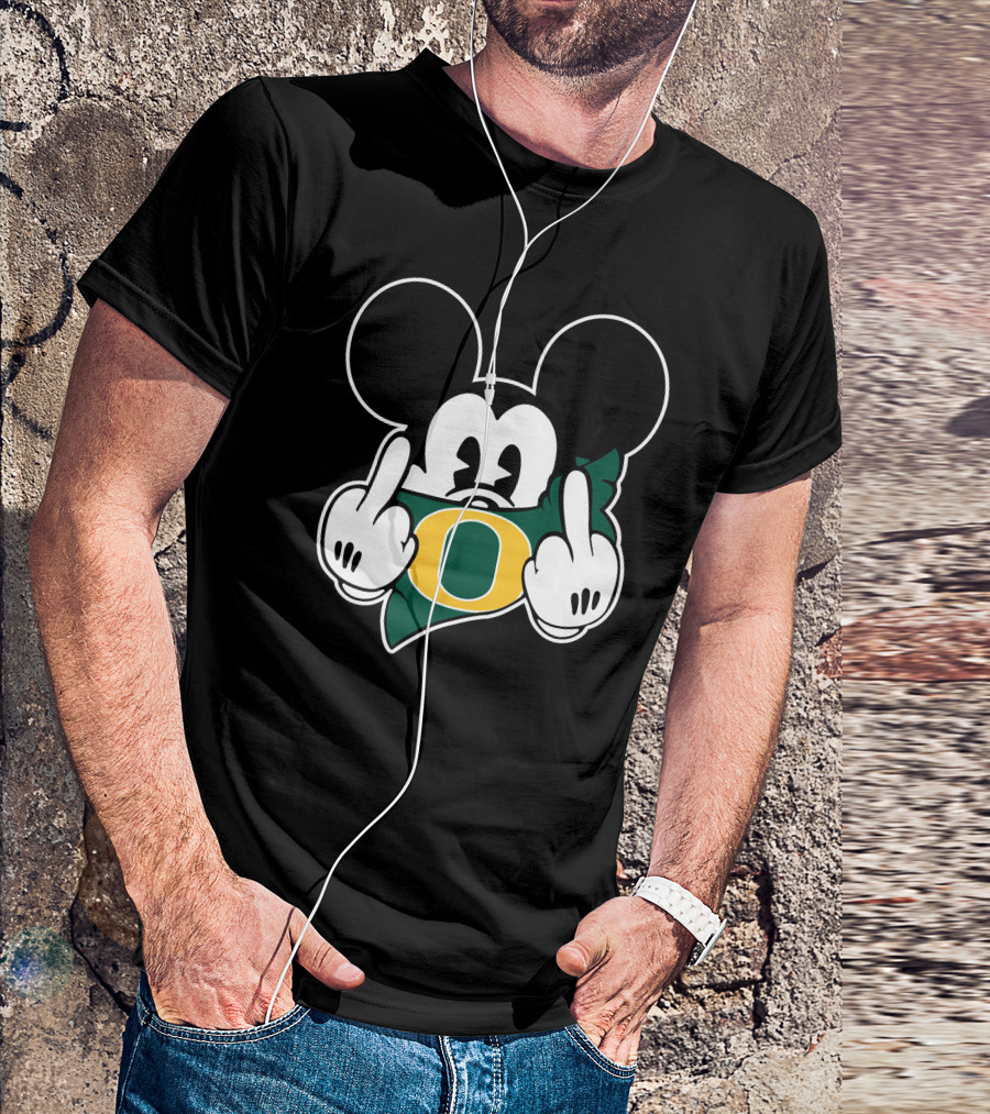 Oregon Ducks Mickey Middle Finger T-Shirt