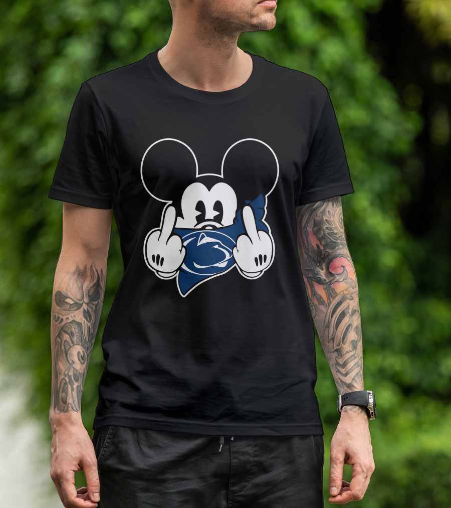 Penn State Nittany Lions Mickey Mouse Middle Finger Bandana T-Shirt