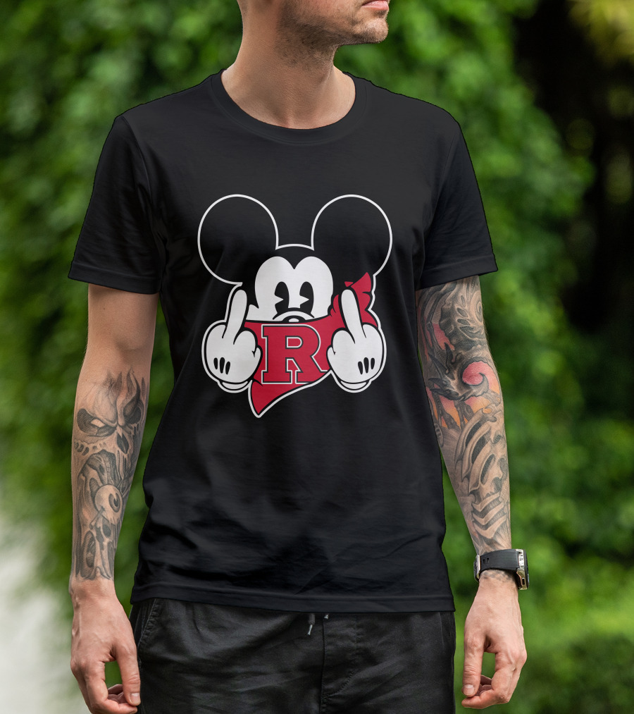 Rutgers Scarlet Knights R Mickey Gesture T-Shirt