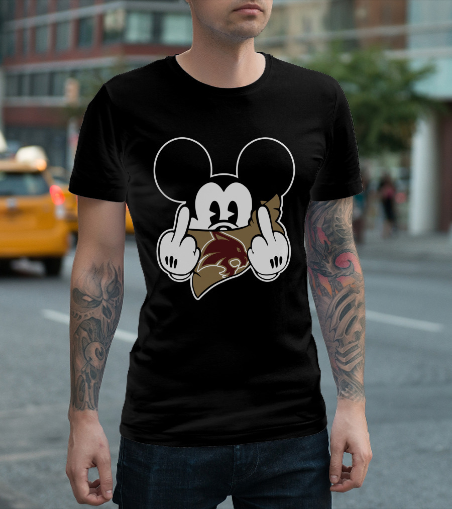 Texas State Bobcats Mickey Middle Finger T-Shirt