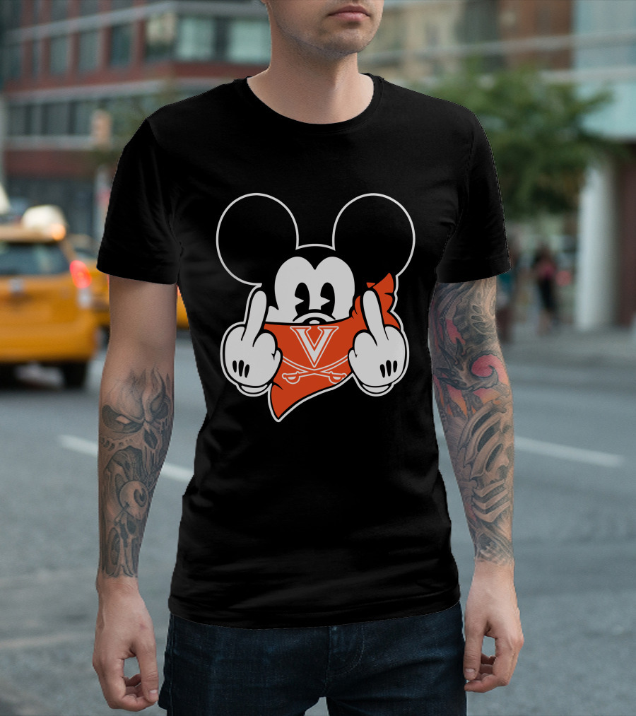 Virginia Cavaliers Mickey Mouse Middle Fingers T-Shirt